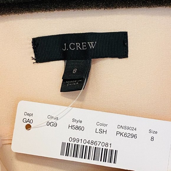 J.CREW Ashton Light Pink Stretch Silk Bodysuit  size 8 - Picture 4 of 11